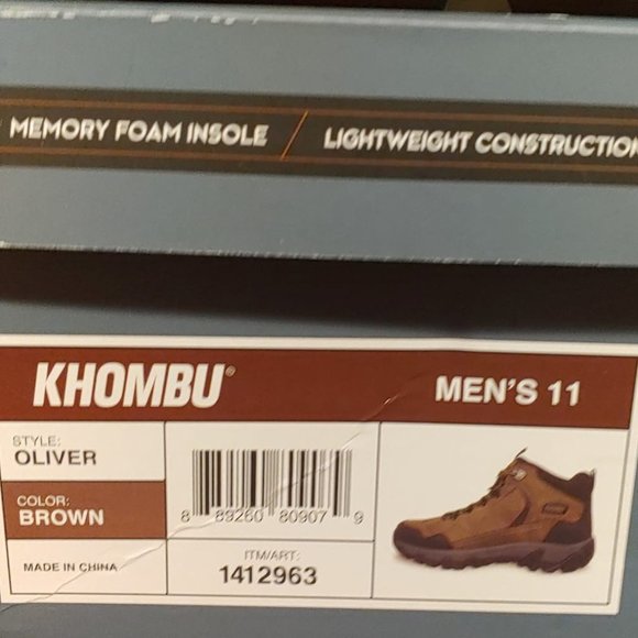 Khombu Men's Oliver All Weather Leather Hiker Boots - Brown - Size 11 - Picture 9 of 9